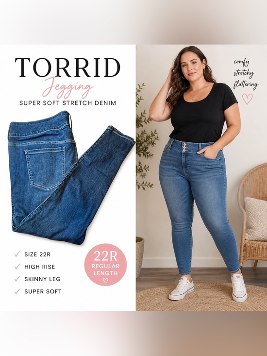 torrid Denim - Torrid Jegging Jeans 22W Medium Wash Skinny Stretch Denim High Rise Super Soft